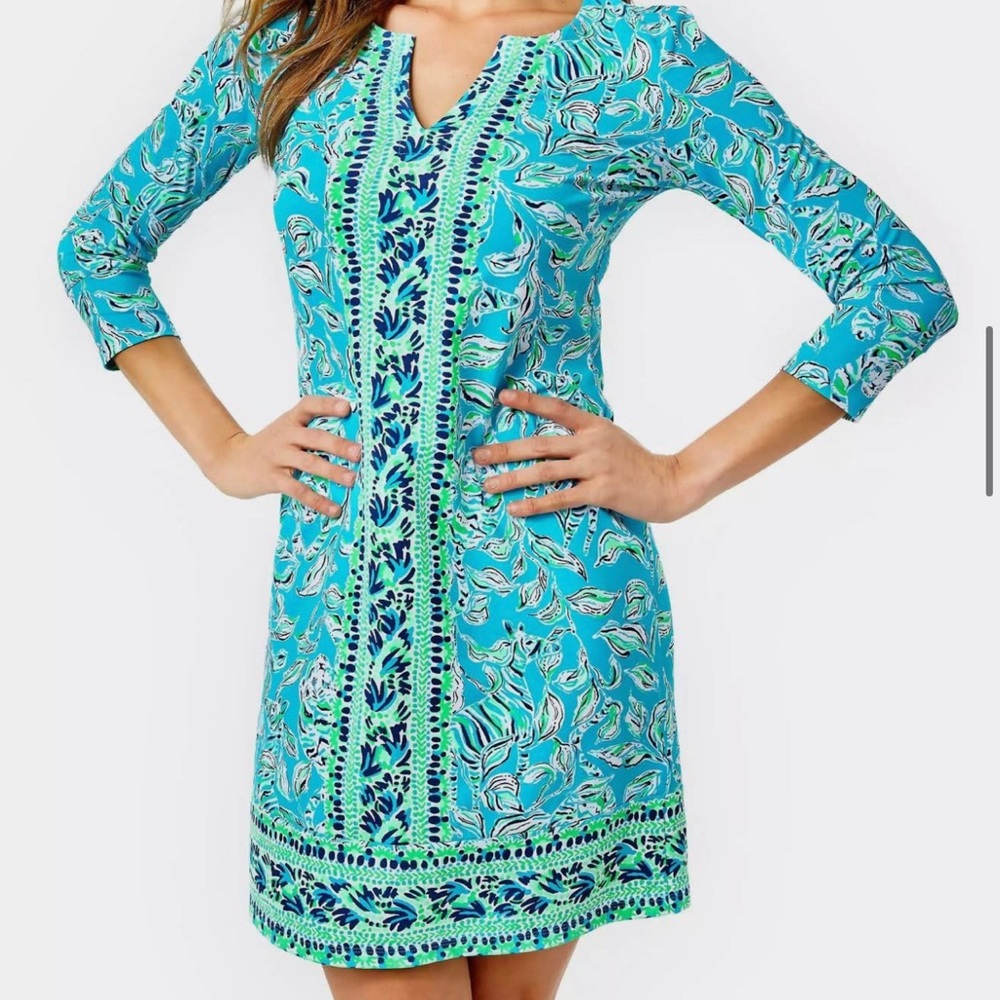 Nadine Dress in Outta Line Print. Lilly Pulitzer.